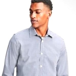 NWT Gap Poplin Slim Fit Índigo Gingham Mens Dress Shirt Size X-Large